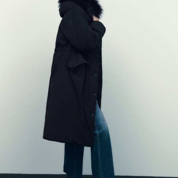 ZARA HOODED OVERSIZED PARKA - Picture 6 of 10